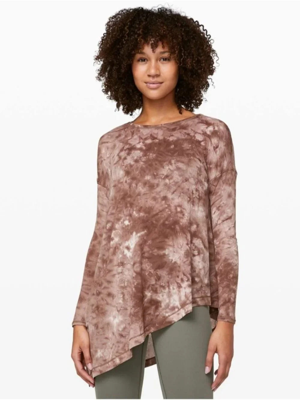 Lululemon To The Point Long Sleeve *Mist Diamond Dye Pink Bliss Spanish Oak